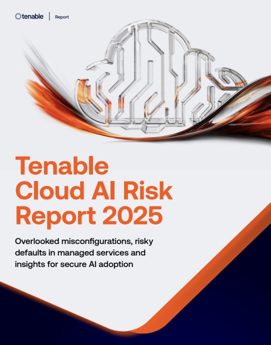 Cover page of the Tenable Cloud AI Risk Report 2025
